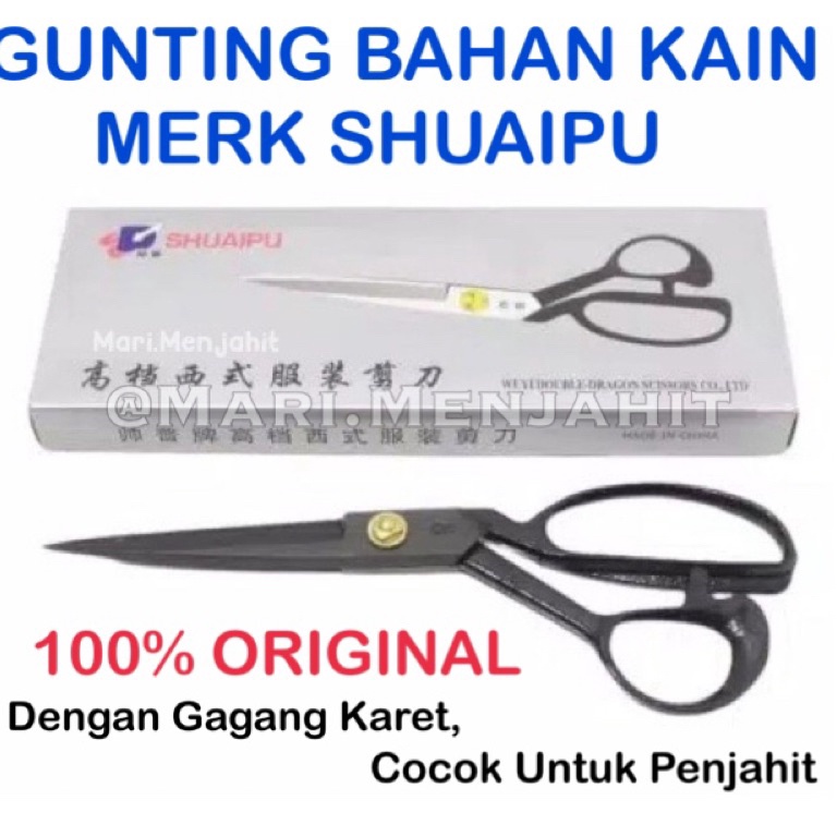 

KODE D8D7 Gunting Potong Bahan Kain Shuaipu Baja Besi Pegangan Karet High Quality 8 9 1