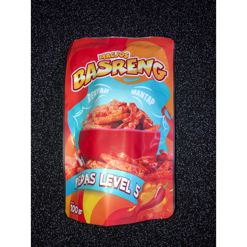 

Basreng Macjos Rasa Pedas Lv 5 Snack Viral Premium, Netto 100gram