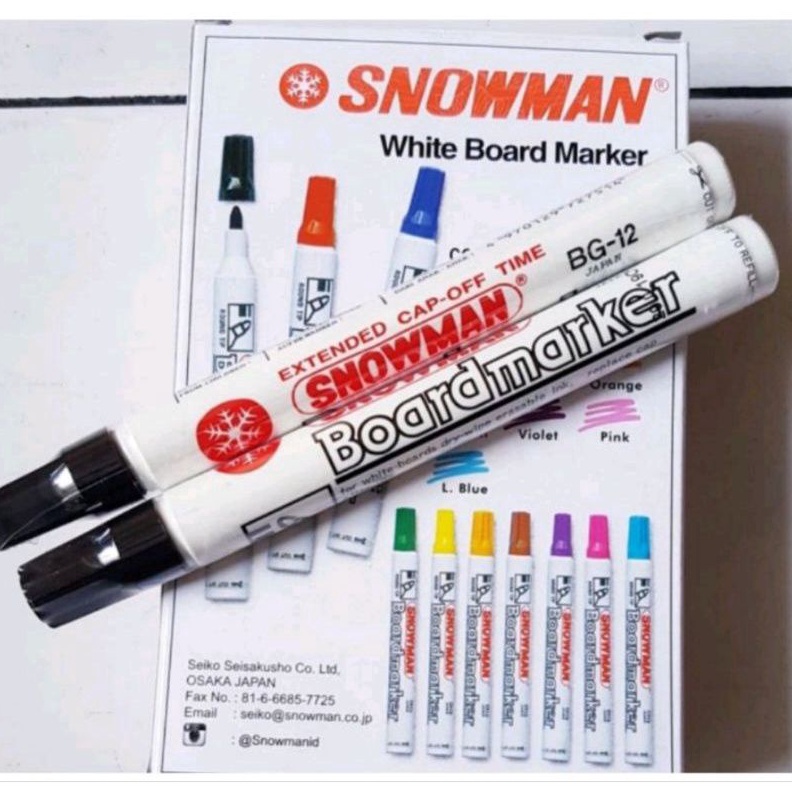 

spidol tidak permanen snowman BG12 12pcs 1lusinwrn hitam KODE S5D3