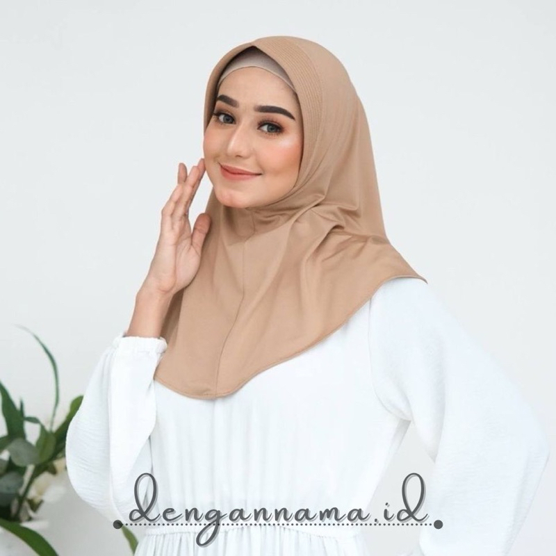 Hijab Bergo Hamidah Pad Instan Jersey Spandek Premium Ukuran S / Hijab Bergo Sport Ukuran S
