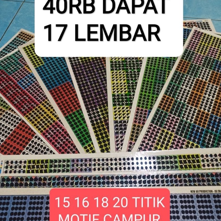 KODE D33F GOSOK BOM 15 16 18 2 TITIK MOTIF CAMPUR 4rb DPT 17 LEMBAR MIXXSHOPID