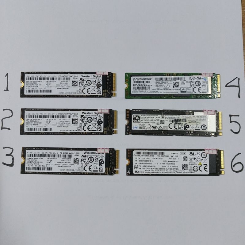 SSD NVME 512 GB merk WD , SAMSUNG , SKhynix , Intel