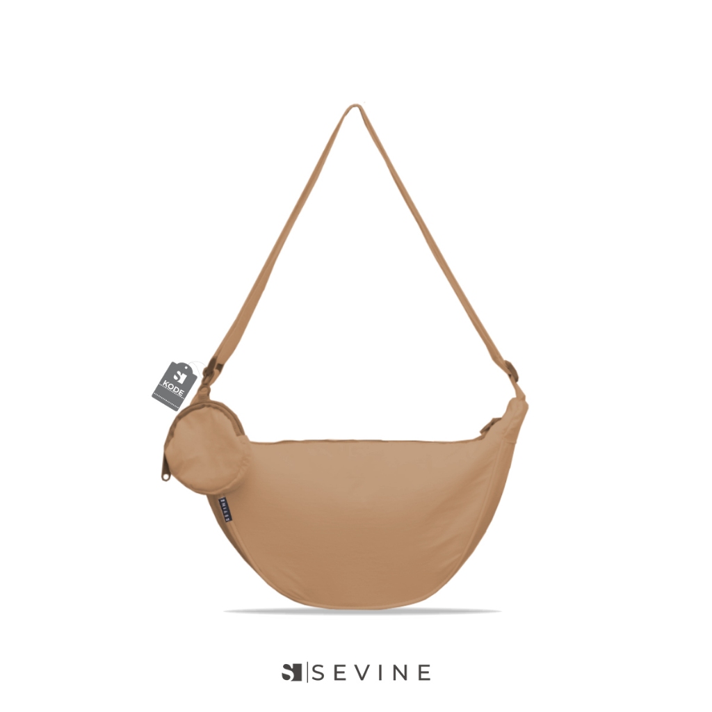 Sevine Alula Sling Bag Tas Selempang Wanita Nylon Crinkle Resleting Shoulder Bag - ALULA POLOS