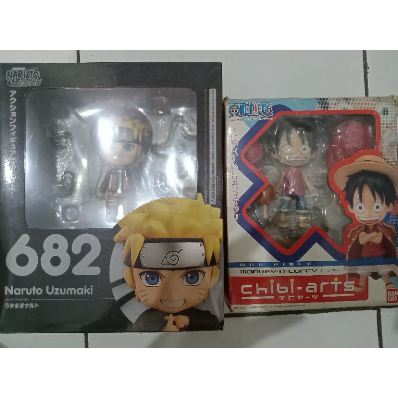 chibi arts luffy ori & nendoroid naruto kws set