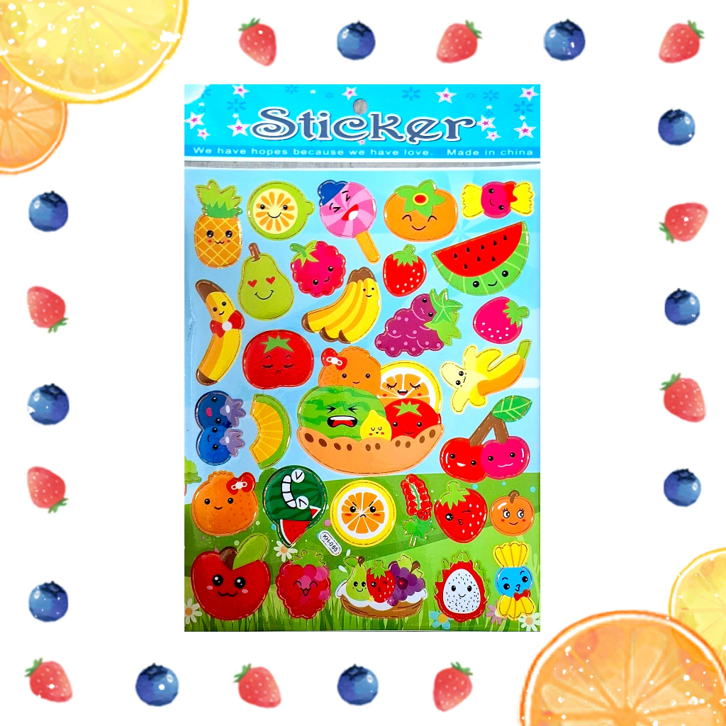 

[KH] Stiker Laser Gambar Tempel Laser Sticker Anak Edisi Buah Sayuran Fruit Vegetable