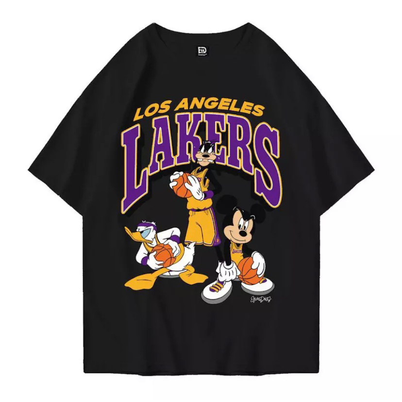 Baju Kaos Lakers / Baju Kaos Kartun Pria Wanita / Baju Distro Combed 24s / Elevendays Mickey Origina