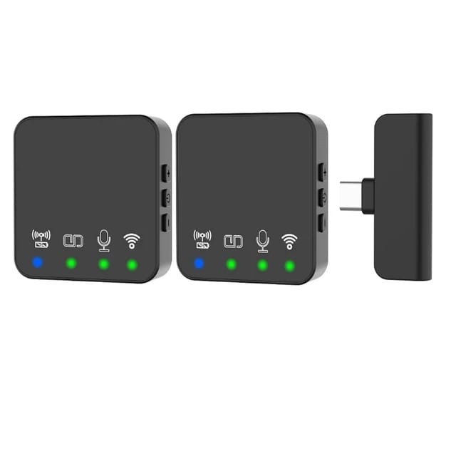 R10 Dual Microphone Wireless Lavalier 2 Mic Nirkabel Mic Portabel Mic HP Smartphone Klip Untuk IPhon