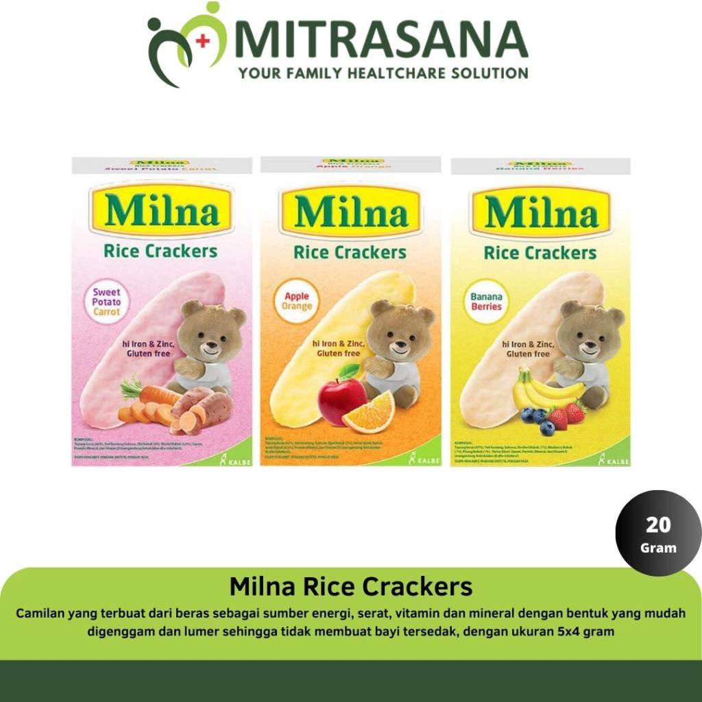 Milna Rice Crackers 20 gram ~ Makanan Ringan Bayi 6 Bulan