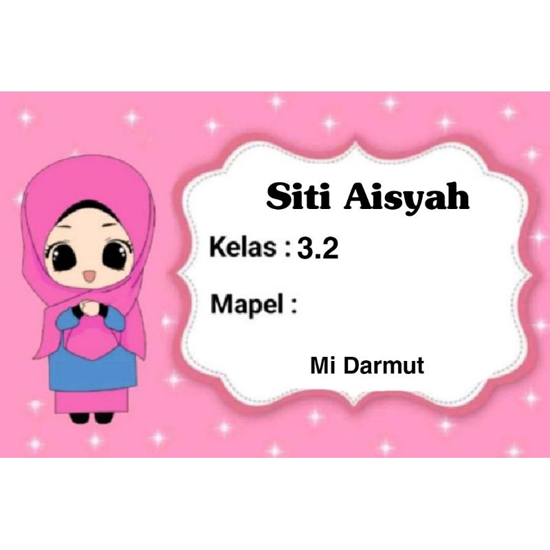 

(ISI 50 PCS) STICKER LABEL BUKU PELAJARAN SEKOLAH BISA CUSTOM NAMA DAN FOTO MOTIF ANAK SHOLEHAH