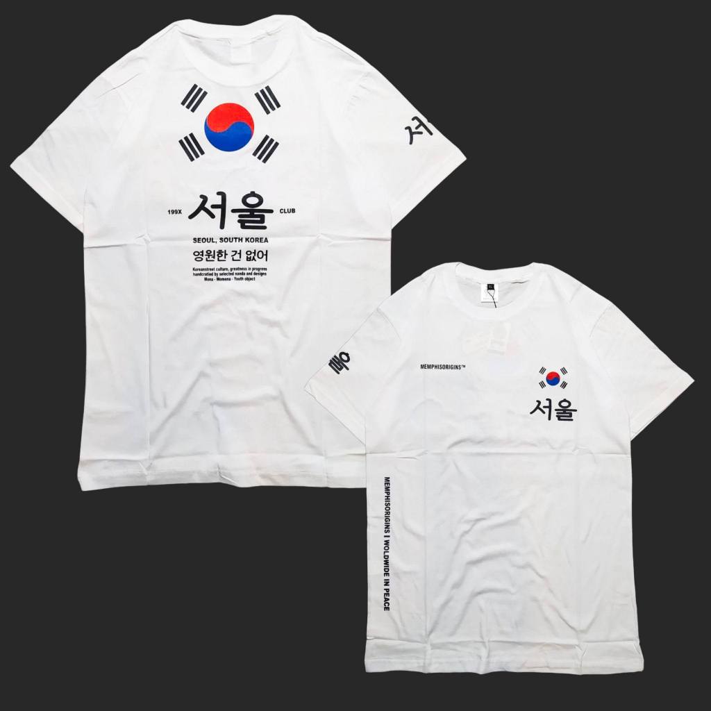 kaos memphisorigins south korea warna putih kaos pria wanita t-shirt distro terlaris best seller cod