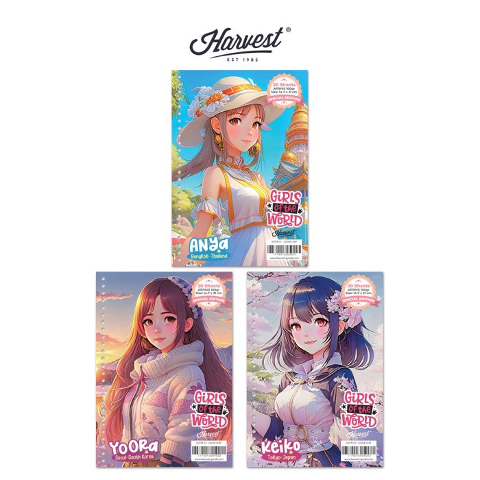 

PROMO SPESIAL Loose Leaf Kertas Binder Harvest A5 Girls of The World isi 3 East