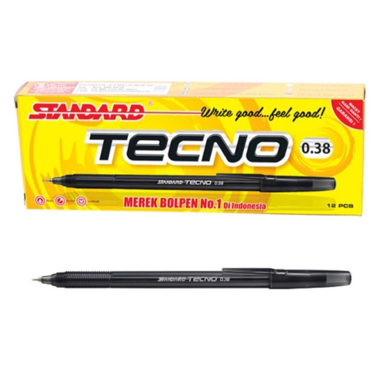 

PRODUCT TERPOPULER Pulpen Standard Tecno 38mm Per Lusin Tinta Hitam