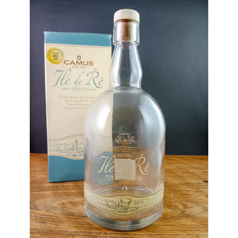 BTX002 - BOTOL BEKAS CAMUS COGNAC 700ml (Bottle + Box) - Botol Koleksi Botol Unik Antik Botol Miras 