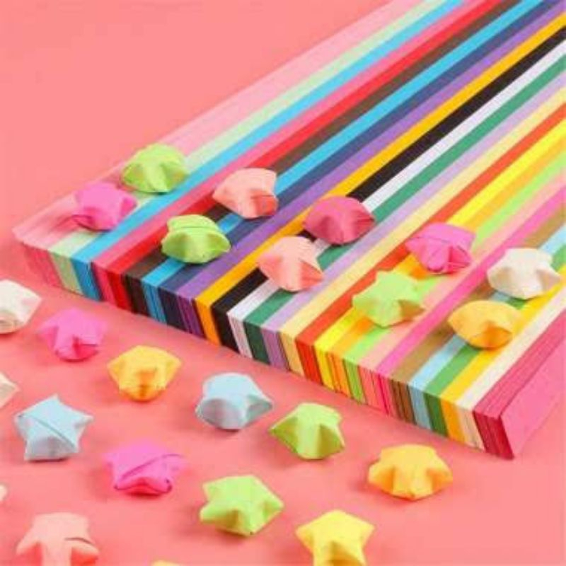 

STAR PAPER / ORIGAMI Lucky Star / Kertas Lipat Bintang Warna Glitter Sparkle