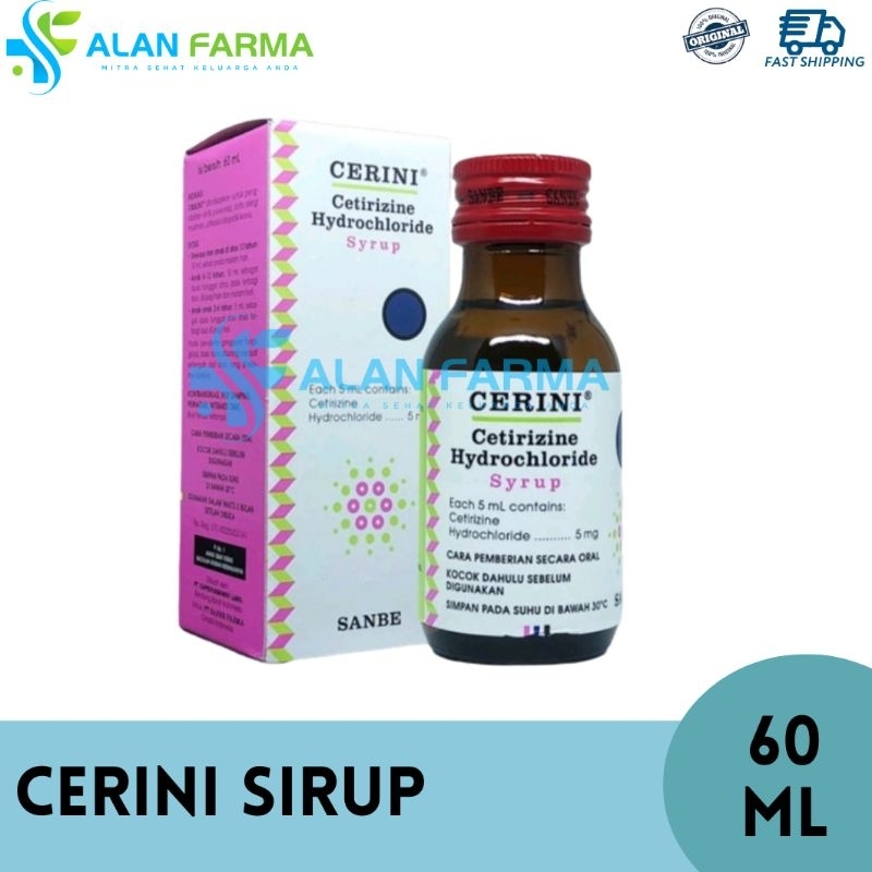 Cerini Sirup 60 mL | Sirup Alergi Anak dan Dewasa | Cetirizine Sirup Obat Bebas