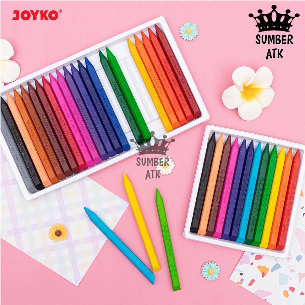 

Krayon Bersih Clean Crayon Erasable Joyko 12 dan 24 Warna CLCR-AB-12 CLCR-AC-24
