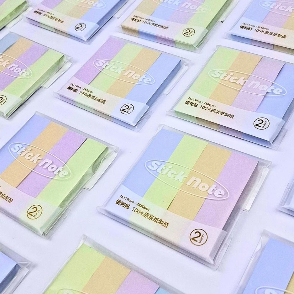 

KUALITAS TERBAIK 4 warna Sticky Note macaron pastel 76 x 19 mm