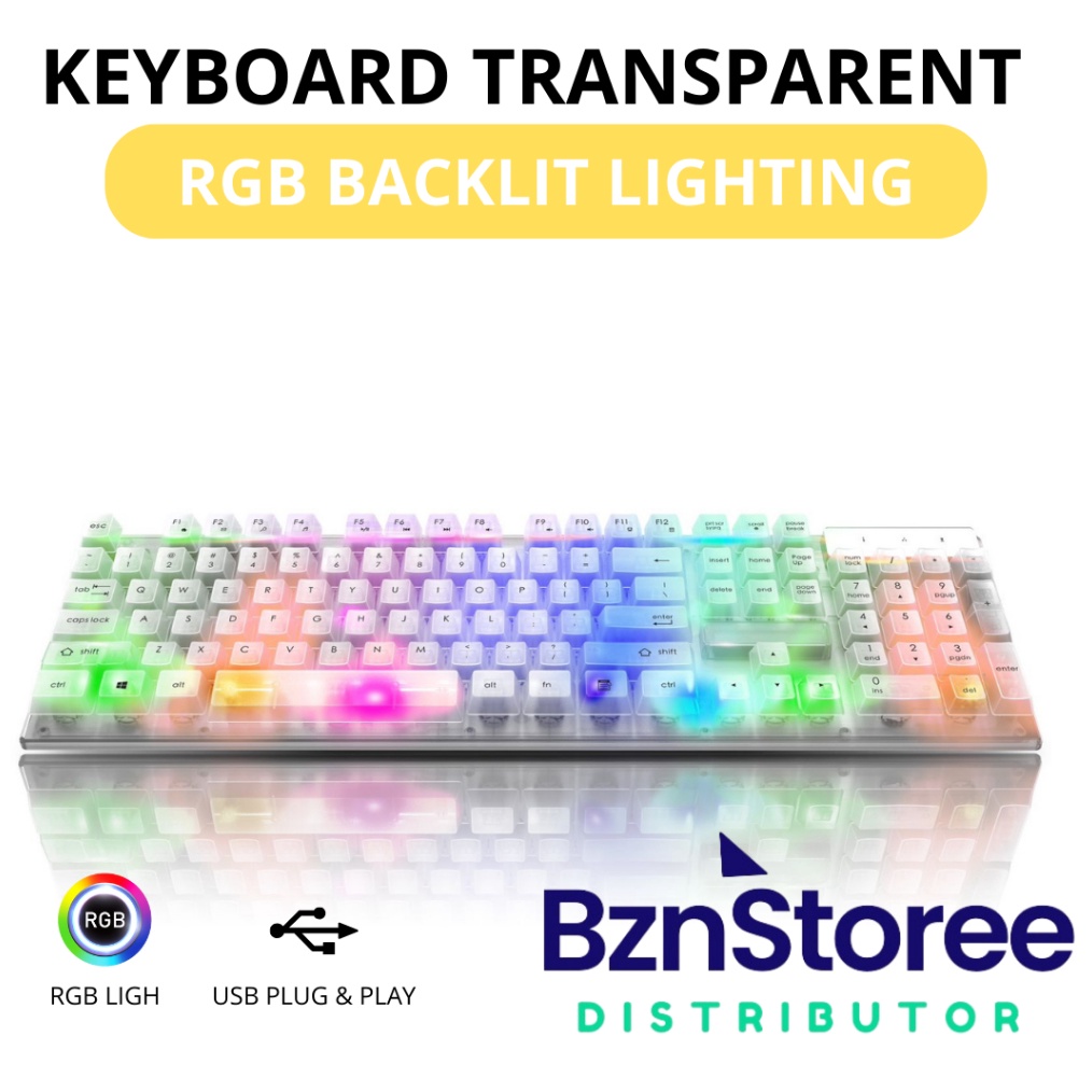 SEGERA BELI Gaming Keyboard Transparent RGB gaming wired usb kabel keyboard gaming RGB keyboard mech