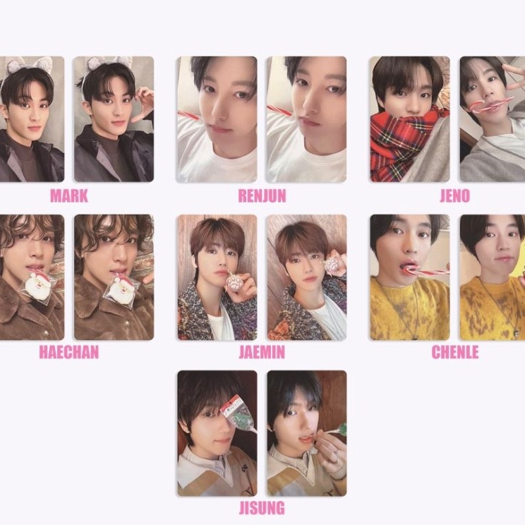 Hadir Terlaris  Official Photocard Pink Christmas NCT DREAM Jeno Jaemin Mark Haechan Renjun Chenle J