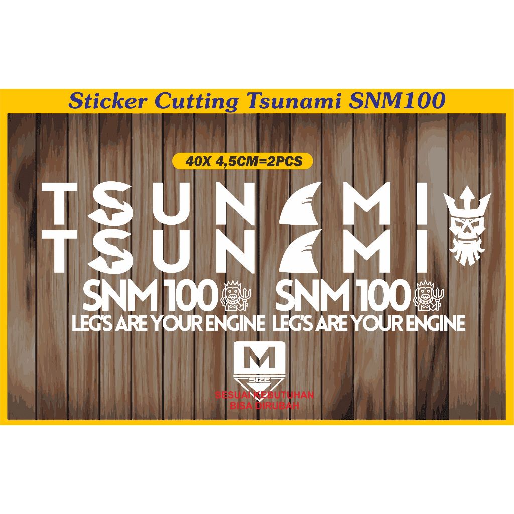 sticker cutting fixie tsunami sticker sepeda tsunami SNM100