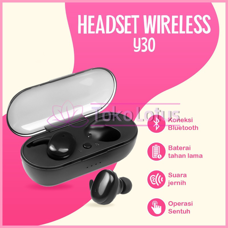 Y30 TWS Bluetooth Headset Bluetooth TWS Dengan Mikrofon 5.0 Earphone Bluetooth