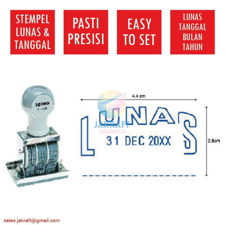 

KUALITAS TERBAIK 1 Pcs Stempel Cap Lunas Tanggal JOYKO Date Stamp S68