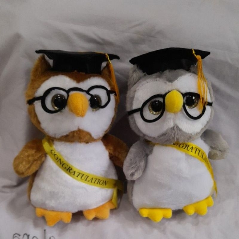 Boneka Owl Graduation Boneka Burung Hantu Wisuda Kacamata Galileo Owl Toga