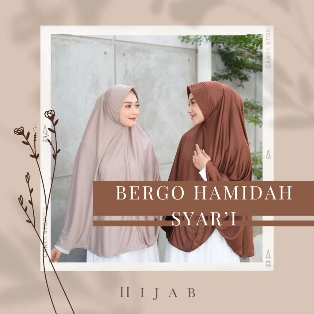 Hijab Khimar Bergo Hamidah Jumbo XL Spandek Jersey | Jilbab Bergo Simple Pad XL Spandek Jersey | Ker