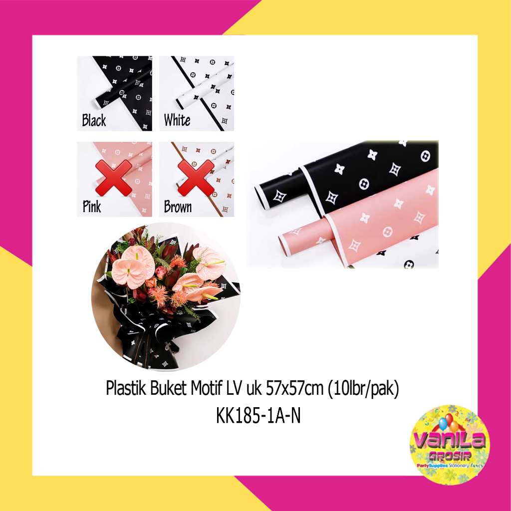

(10Lembar) Kertas Kado Buket Bunga Motif Love Bintang, cellophane wrapping, flower wrapping paper, kertas buket, kertas cellophane
