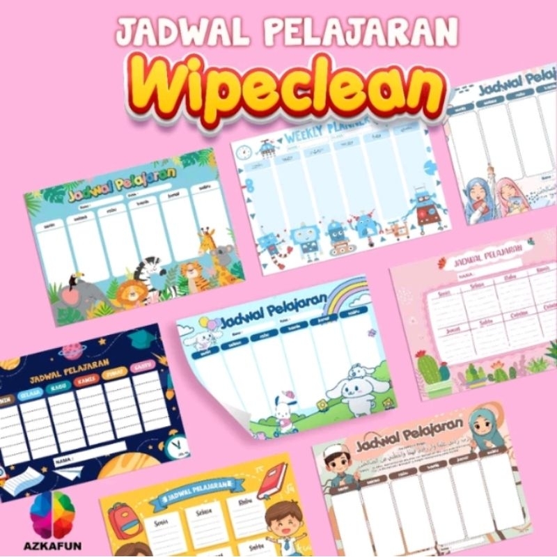 

Poster jadwal mata pelajaran wipeclean