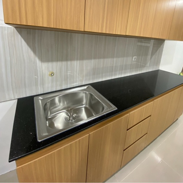 Meja Dapur Granit Black Gold | Kitchen Set Granit Black Gold |  Granit Import Hitam |