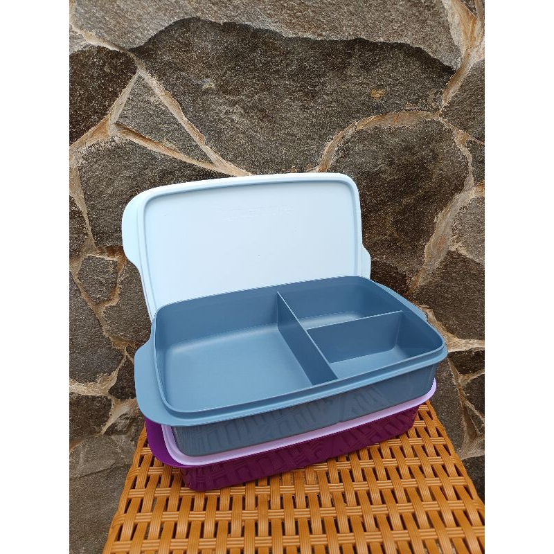 COOLTEEN LUNCH BOX 2PCS (UNGU + GREY) TUPPERWARE