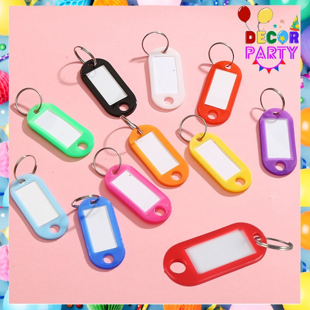 

DP Name Tag Gantungan Kunci Warna-Warni Label Nama Plastik Keychan Ring Name tag Ganci Colors