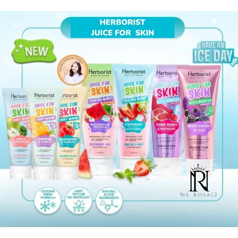 HERBORIST Juice For Skin Body Serum 180ml - Herborist Cooling Burst Body Serum | Herborist Gluta Boo