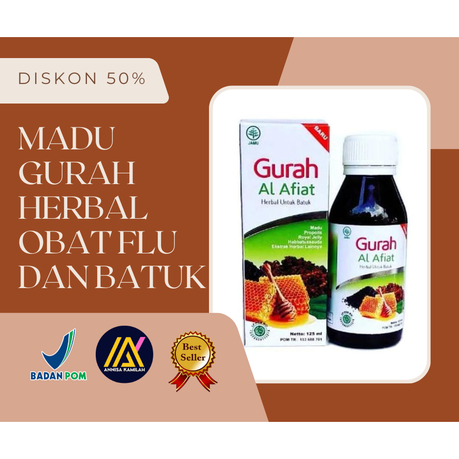 100% Obat Herbal GURAH Ekstra Herbal Pernapasan Gurah Batuk Berdahak / Sirup Madu Gurah Anak dan Dew