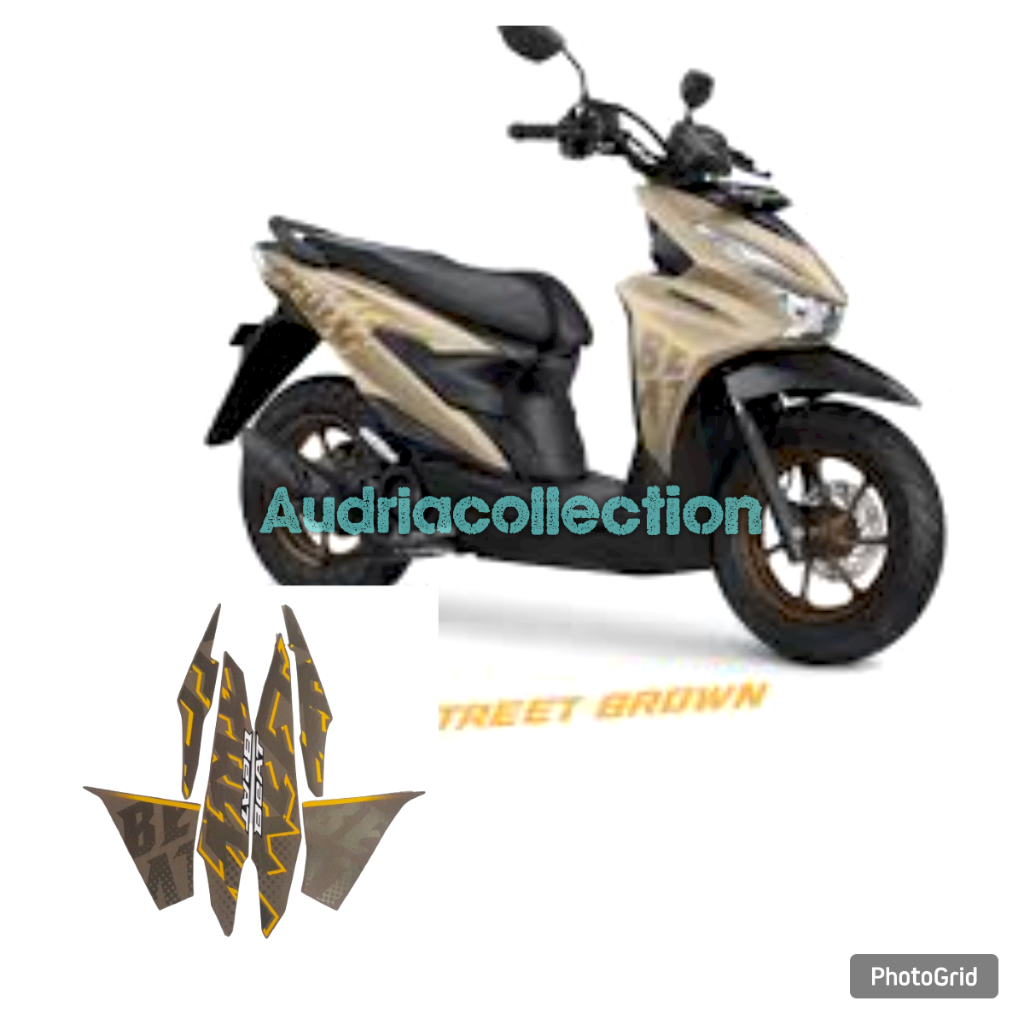 Stiker Striping Motor Honda Beat Street 2024 gold