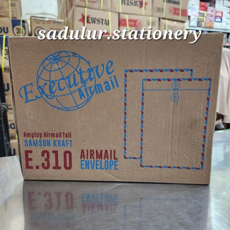 

Amplop Tali Airmail 310 Executive / Amplop Coklat Airmail 310 / amplop lamaran kerja (1Dus isi 50pcs)