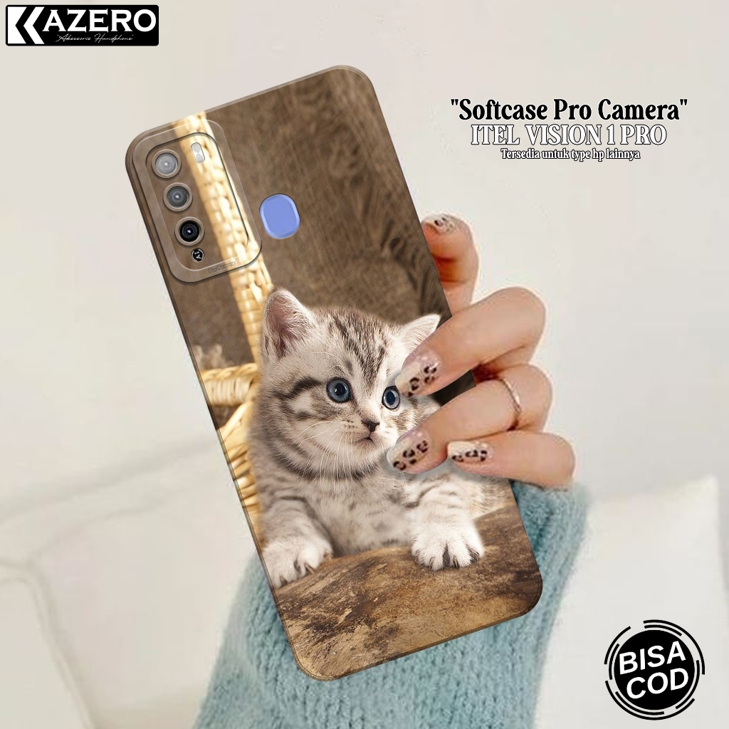 Case Hp Itel Vision 1 Pro - Fashion Case Kucing - Pro Camera - Softcase - Softcase Itel Vision Pro 1
