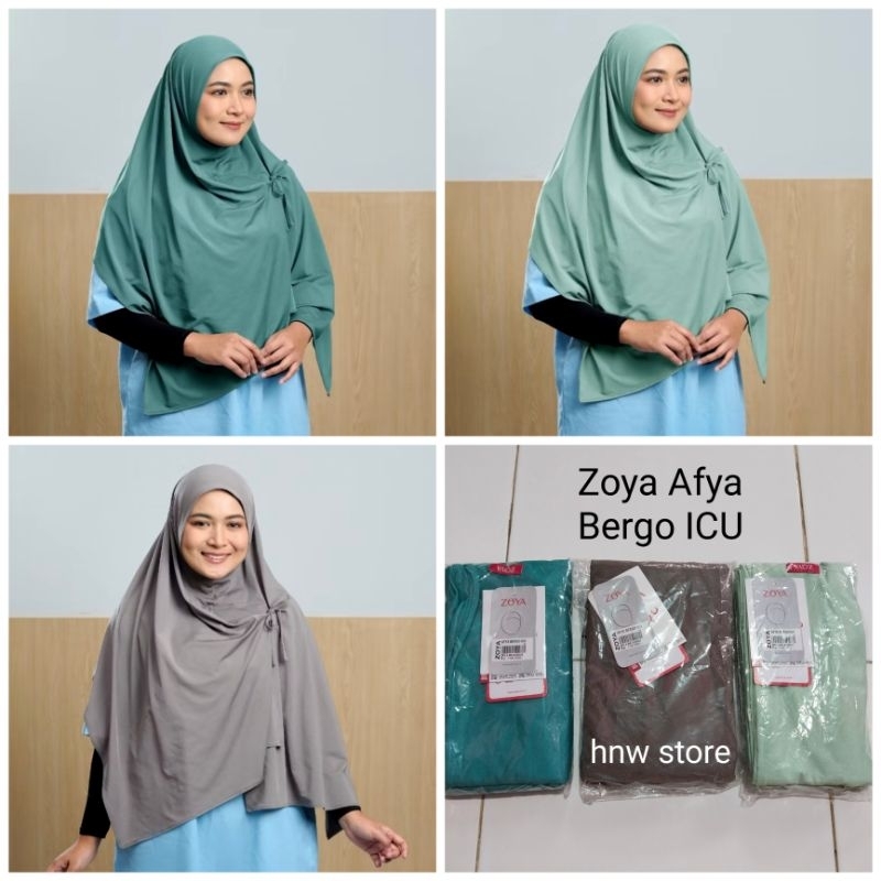 Zoya Hijab Instant Afya Bergo - Bahan lycra