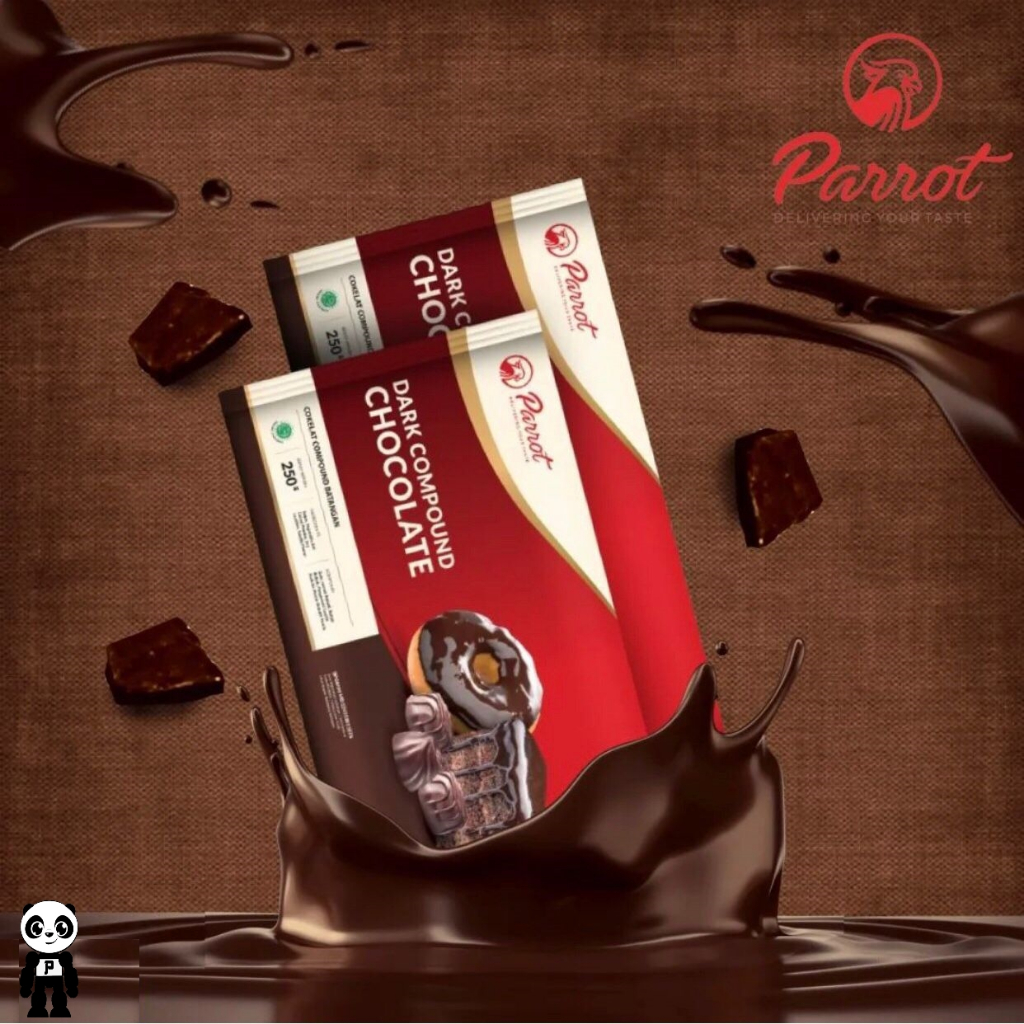 

Parrot Dark Compound Chocolate 250g Coklat Coating DCC Cokelat Compound Batangan