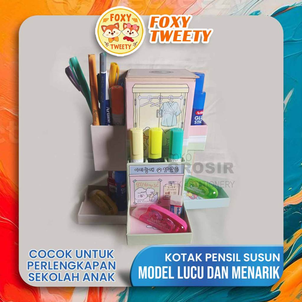 

Kotak Pensil Karton Susun Karakter lucu-lucu