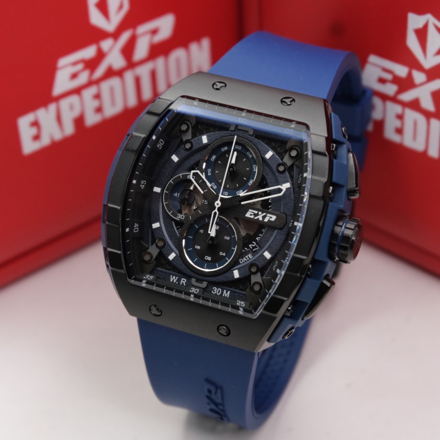 EXPEDITION E6782 BLUE BLACK RUBBER PRIA. GARANSI RESMI 1 TAHUN