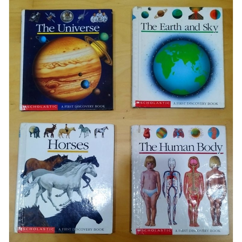 A First Discovery Book Scholastic The Human Body Horses The Earth and Sky The Universe Buku Inggris 