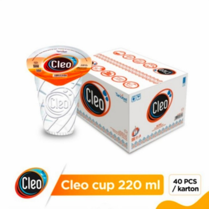 Cleo Smart Air Mineral Gelas 220ml 1 Dus Isi 40 Cup (Only Instant Sameday)