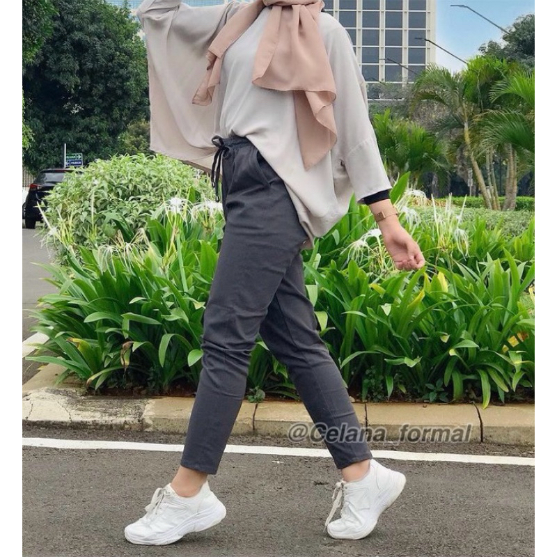 CHINO PANTS WANITA PINGGANG KARET-CHINO KARET WANITA-CELANA CHINO WANITA