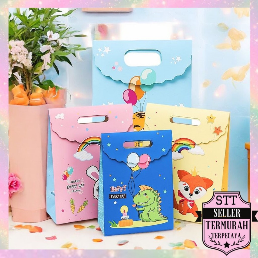 

STT Goodie Bag Karakter Animal Tas Bingkisan Hadiah Hampers Ulang Tahun Anak Karkater Hewan Souvenir Kantong Tentengan Bingkisan Paper Bag Tas Hampers Snack Ulang Tahun