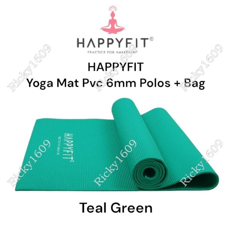 MATRAS YOGA HAPPYFIT 6MM - YOGA MAT HAPPYFIT TEBAL 6MM - PVC - BONUS TAS - ORIGINAL HAPPYFIT