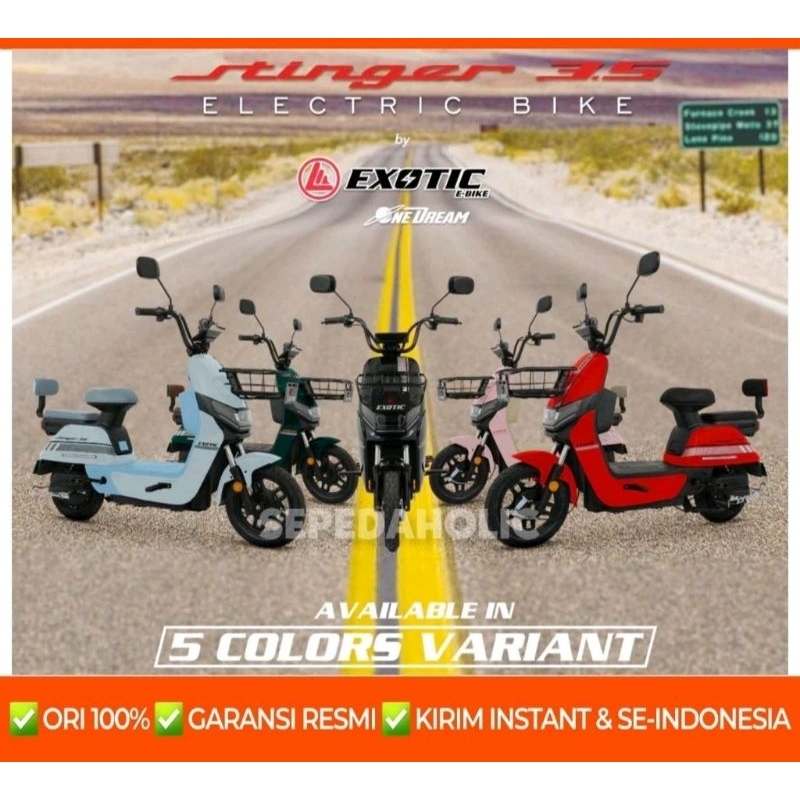 Sepeda Listrik EXOTIC STINGER 3.5 BY PACIFIC 500 WATT ELEKTRIC~SEPEDA LISTRIK