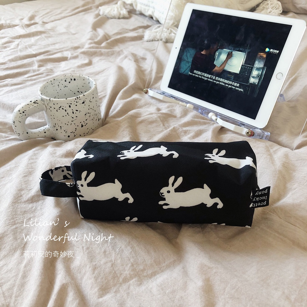 

PONY Rabbit Pencil Case Korean Version Stationery Bag Student Storage Box