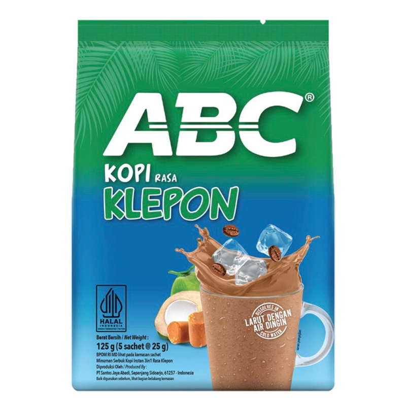 

abc kopi rasa klepon isi 5sachet x25gr